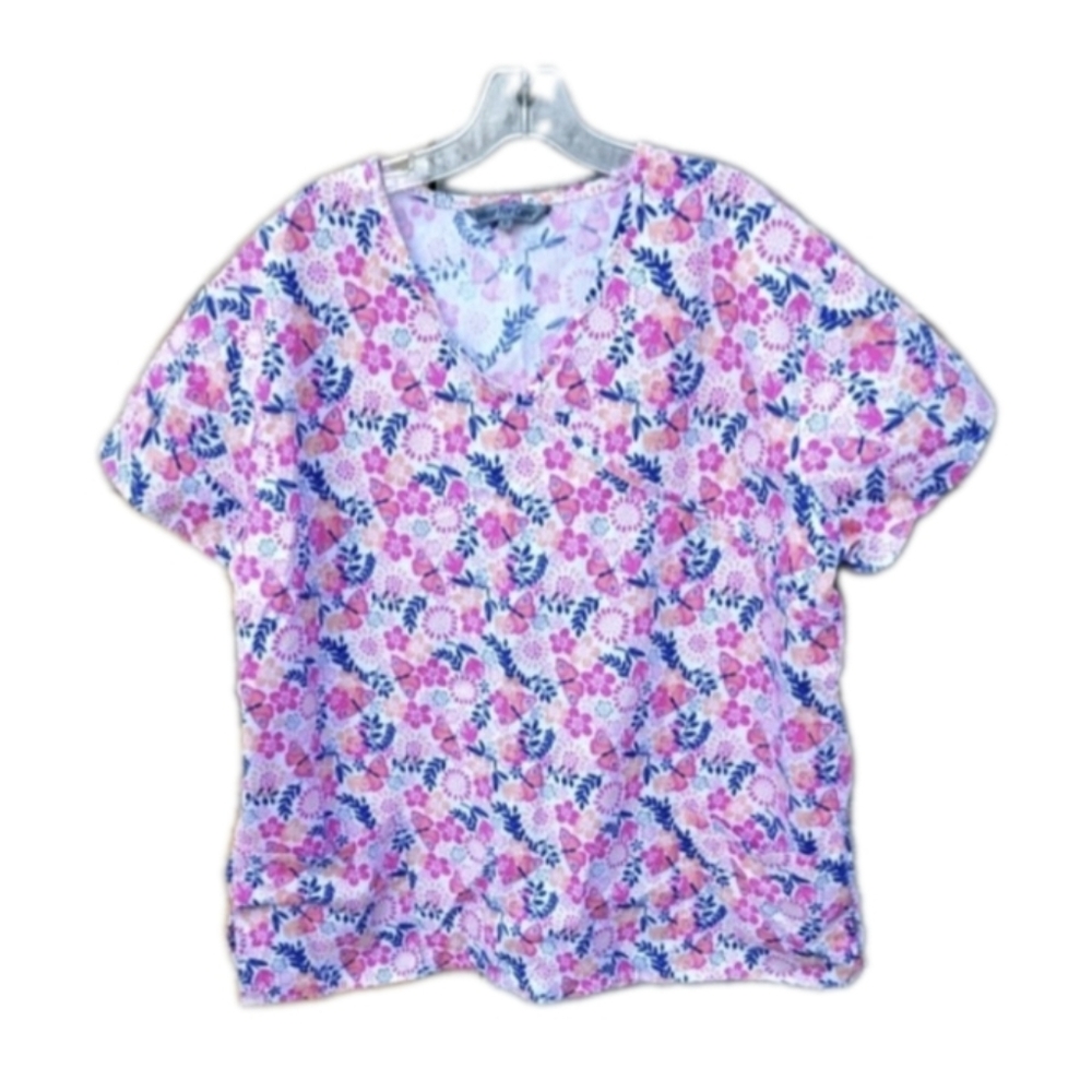📌SALE $11 📌NEW Wear for Care Scrub Top Floral Print XL